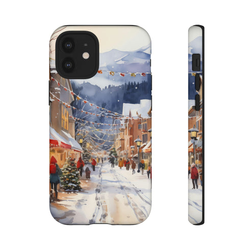 Bustling Victorian Christmas Market - Impact Resistant Phone Case iPhone 12 Mini Matte